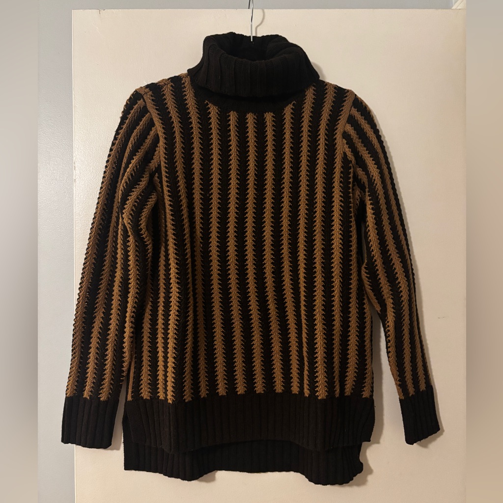 Tuckernuck Striped Wool Turtleneck Sweater, Size S